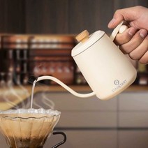 핸드 드립 커피 스텐 주전자 필터 카페 동, 하늘색 350ml