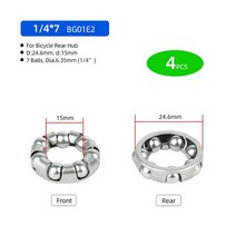 포크베어링 자전거핸들높이조절 볼 리테이너 자전거 포크 허브 하단 브래킷 베어링 어린이 페달 스쿠터 액슬 스핀들 팔찌 열처리 부품 4 개, BG01E2 4pcs, CHINA, 4개