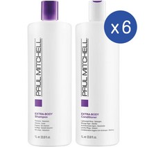 폴미첼 엑스트라바디 샴푸 앤드 컨디셔너 1L 듀오 Paul Mitchell Extra-Body Shampoo Conditioner, 6개