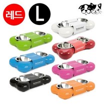 제이스토어 / L 레드 패션쌍 뼈다귀 강아지 식기, 본상품선택