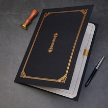 파일 고급 명예 인증서 커버 특수 용지 A4 브론징 인증 시상식 경쟁 폴더 스킨 10 개, [03] black gold