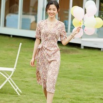 쉬폰 플라워 패턴 돌 가족 의상 돌잔치 돌맘 엄마 원피스 천서진 드레스 여름 하객 휴가 청담동 며느리룩