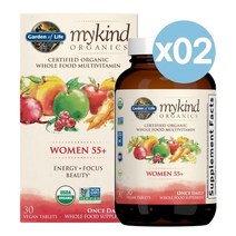 Garden of Life 가든오브라이프 마이카인드 오가닉스 우먼 55+ 멀티비타민 30정 2팩 Mykind Organics Women’s Multivitamin