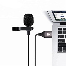 옴마 온라인 강의 수업 PC 노트북용 핀마이크 유튜브방송장비 홈스튜디오 ASMR 유튜버마이크, 1개, USB 핀마이크+퍼윈드스크린(화이트)