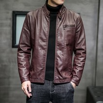 가죽자켓 남성 겨울자켓 양가죽 PU 가죽 용 오토바이 바이커 패션 코트 폭격기 포켓 의류 2
