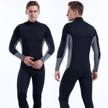 프리다이빙슈트 웻 드라이 슈트 2022 가슴 지퍼 잠수복 남성 여성 잠수복 3mm 네오프렌 잠수복 플러스 사이즈, my041 회색 남자, l
