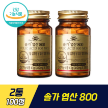 솔가 엽산 800 코셔인증 솔가 엽산 온가족 건강 비타민 100일분 호모시스테인 임산부엽산, 2통, 100정