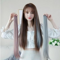 부분가발 붙임머리 헤어피스 애쉬 똑딱이, 06.애쉬블루