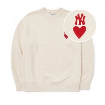 [국내매장판] 엠엘비 MLB 하트 오버핏 맨투맨 NY (Cream)