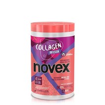 NOVEX 콜라겐 인퓨전 딥 컨디셔닝 헤어 마스크 천연 성분 주입 강하고 두껍고 빛나는 모발용400g14.1온스