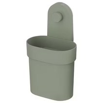 이케아 OBONAS 외보네스 흡착식용기 칫솔꽂이 붙이는선반 그레이그린, 1개