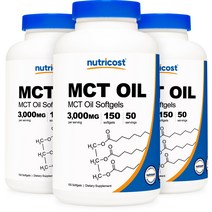 MCT 오일 1000mg 150소프트젤 3병, 3개, 단품, 단품