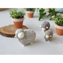동물있는 카페 목장느낌 양인형 3종 세트 조각상 DIY