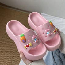 여성 슬리퍼 5.5cm 두께 밑창 여름 해변 슬라이드 욕실 미끄럼 방지 논슬립 안전 샌들 패션 초경량 신발