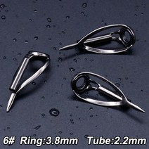 Gunsmoke낚싯대 팁 수리 키트 1.8 ~ 3.2mm 빌딩 스테인레스 스틸 세라믹 링 스피닝 낚싯대 가이드 3 피스, Size6 2.2mm 3Pcs