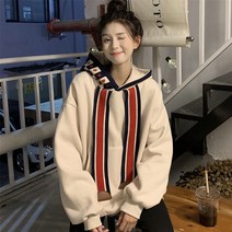 Mxx 기모 루즈핏 배색 패션 후드 맨투맨