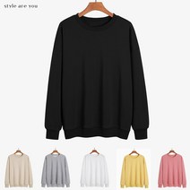 스타일아유 남녀공용 순면 베이직 특양면 맨투맨 6색 100%Cotton[AXB6TS253A]