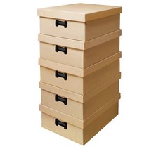 모던라이프 국산 다용도 정리함 종이 수납박스 플라스틱 리빙박스 옷 수납정리함, 1개, 무지뚜껑식 5P