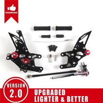 Arashi CNC 조절할 수 있는 발판 근거지 후방 설정 풋페그 에 HONDA CBR1000RR 2008 2009 2010 2011 CBR 1000 RR CBR1000 백스텝도, 검정색