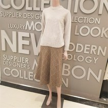 BCBG BCBG NC13 바비 체크 패턴 플레어 울스커트 B2DAS213 (9226118)