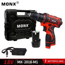 탁상드릴 드릴링머신 보루방 드릴프레스 MONX-전기 드릴 및 스크루 미니 드라이버 12V 18V 21V 무선 소형 DC 리튬 이온 배터리 전동 공구, MX-2018-M1, EU