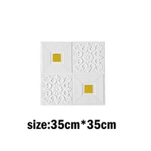 샌드위치 판낼 부자재 35cm x 35cm 3D 벽 스티커 스테레오 천장 패널 지붕 장식 자체 접착 폼 벽지 1 개, 01 35cmx35cm 1Pcs, 02 yellow