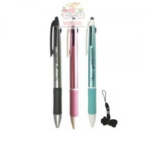 1500_흑+청+적]_/_[분홍바디]_트라이던트_[유미]_3색볼펜_[1.0mm_목걸이 AF2C