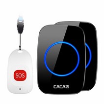무선 호출기 식당벨 호출벨 차임벨 진동벨 cacazi smart home 초인종 노인, 협력사, 블랙 1x2, 우리를