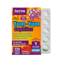 자로우 포뮬러스 Jarrow Formulas 얌얌 도필루스 무설탕 천연 라즈베리 맛 츄어블 정제 120