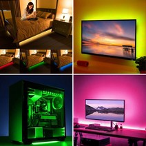 LED백라이트 가정용 USB LED 스트립 조명 RGB IR 제어 발광 장식 거실 2835 리본 TV 백라이트 1m, 한개옵션0