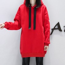 쉬블림로브 루즈핏 기모 프린팅 후드 원피스_실루엣 GW0740