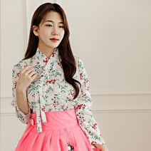 특별함을 갖춘 생활한복을 더한 상의 꽃무늬 저고리