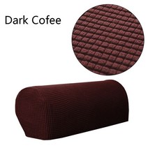 2PCS/ New Stretchy Premium Fit Chair Sofa Armrest Covers Fleece Couch Arm Protector, 09 dark coffee
