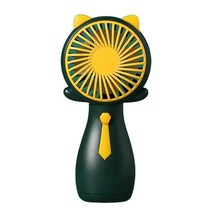 귀여운 미니 데스크 팬 핸드 헬드 USB 냉각 팬 만화 고양이 조용한 개인 팬, 녹색