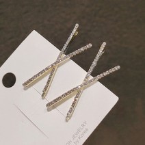 엑스자 엑스 기본 베이직 심플 연예인 아이돌 큐빅 골드 실버 무대의상 화려한 헤어핀
