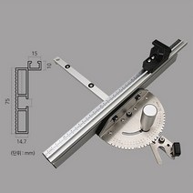 미스터죠 목공용 마이터게이지 박스조인트팬스 테이블쏘 라우터테이블 등에 사용 MR-MG03, 2. 마이터게이지+눈금표시 팬스+전용스톱블럭
