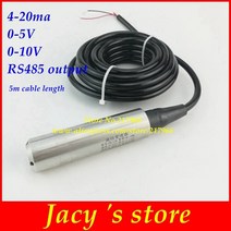 12-24vdc h2o 액체 레벨 센서 통합 레벨 트랜스미터 입력 유형 수위 센서 4-20ma 0-5v 0-10v rs485 출력, rs485 1m 범위