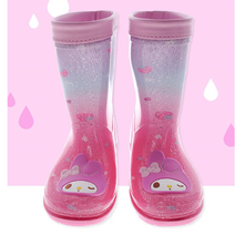 산리오 마이멜로디 스위트 아동 PVC 장화 바닥미끄럼방지 반짝반짝 글리터 깔창분리 세탁가능 네임택 여아선물 조카선물 장마준비 레인부츠