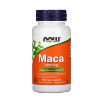 Now Foods 나우푸드 마카 500 mg 100정 MACA 채식주의자 VEGETARIAN 비건 고약사 약들약, 1개, 기본