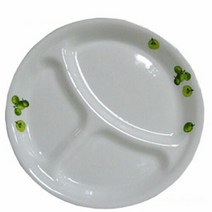 코렐 그린베리 3절 안주접시(대)26cm 나눔 칸 다과, 상세페이지 참조