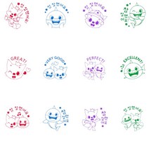 참잘했어요스탬프 핑크퐁 참잘했어요도장 낱개1개, 본상품선택, 3번 핑크퐁아기상어 빨간색