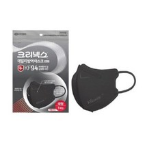 크리넥스 데일리 방역 마스크 KF94, KF94 대형 블랙, 50개