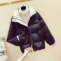 캐주얼 따뜻한 코튼 패딩 파카 루즈핏 코트 여성용 두꺼운 단색 새로운 외투 스트리트웨어 스노우웨어 겨울
