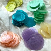 컬러자개 천연 자개모빌DIY 마크라메재료 라탄재료, 옐로우