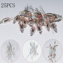 인덕터부품 25pcs 백발 빨강 녹색 파랑 빨강 오렌지 네온 전구 표시 등 표준 소형 전구 4mm 5mm 호환 지원, 4x10mm, 빨간색