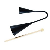 악기악세사리 아고고 더블 핸드 헬드 라틴 타악기 벨 전통 벨 악기 카우벨 타악기, 01 Black SH222X15CM