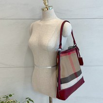 b110 체크콤비 숄더크로스백+파우치가방/ 소가죽 캔버스/ 크로스백 숄더백 선물용 오피스백