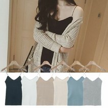 데일리룩 바캉스룩 골지끈나시