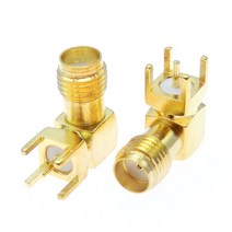 10PCS SMA 암 플러그 직각 90 도 SMA-KWE PCB 마운트 커넥터 RF 어댑터