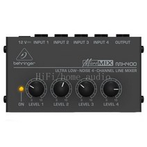 잡음제거멀티탭 High Quality Line Mono Audio Mixer MX400，Ultra-compact Low Noise 4 Channels Sound M, 한개옵션1, Black